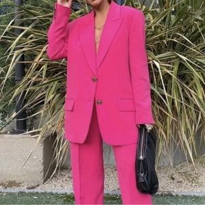 Zara hot pink Oversized blazer